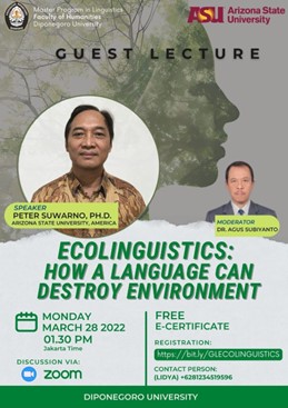 Kuliah Tamu: How A Language Can Destroy Environment (Ekolinguistik)